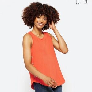 Birdie Button Detail French Terry Tank